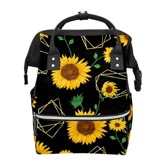 Women Backpack Diaper Bag Baby Nappy Bag, Beautiful Sunflower Casual Travel Back Pack, Lightweight Maternity Large Capacity Stylish Outdoor Tote Bag for Men Women Mommy Dad Baby Boy Girl