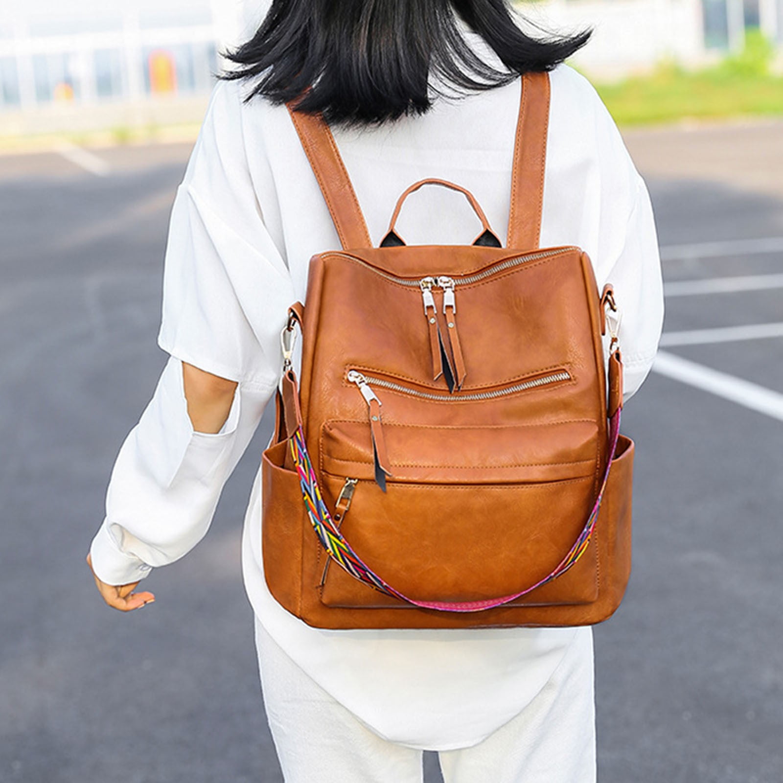 yolai women backpack fashion leather backpack purse for women large designer travel ladies fashion convertible college shoulder bags Walmart