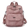 Women Backpack PU Leather Designer Travel Backpack , Fashion Shoulder Handbag for Women, Pink