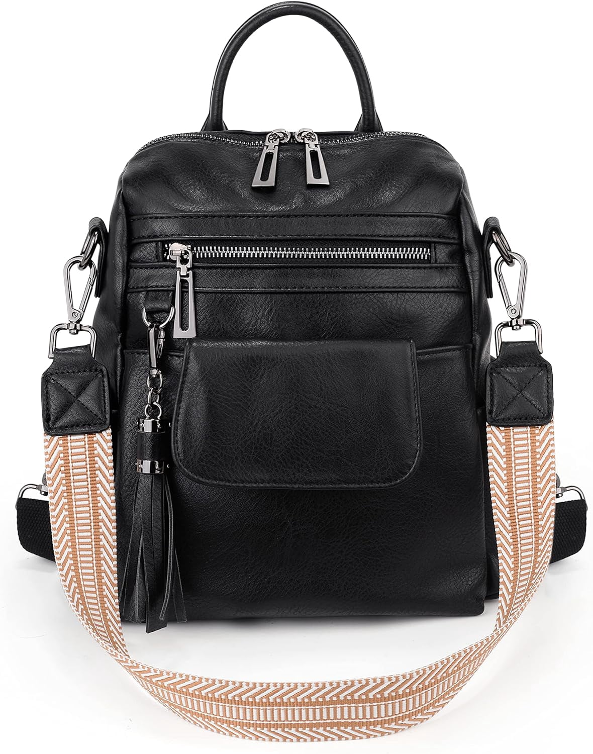 Women Backpack Purse 3 ways PU Washed Leather Ladies Rucksack Shoulder Bag  C Purple - Walmart.com