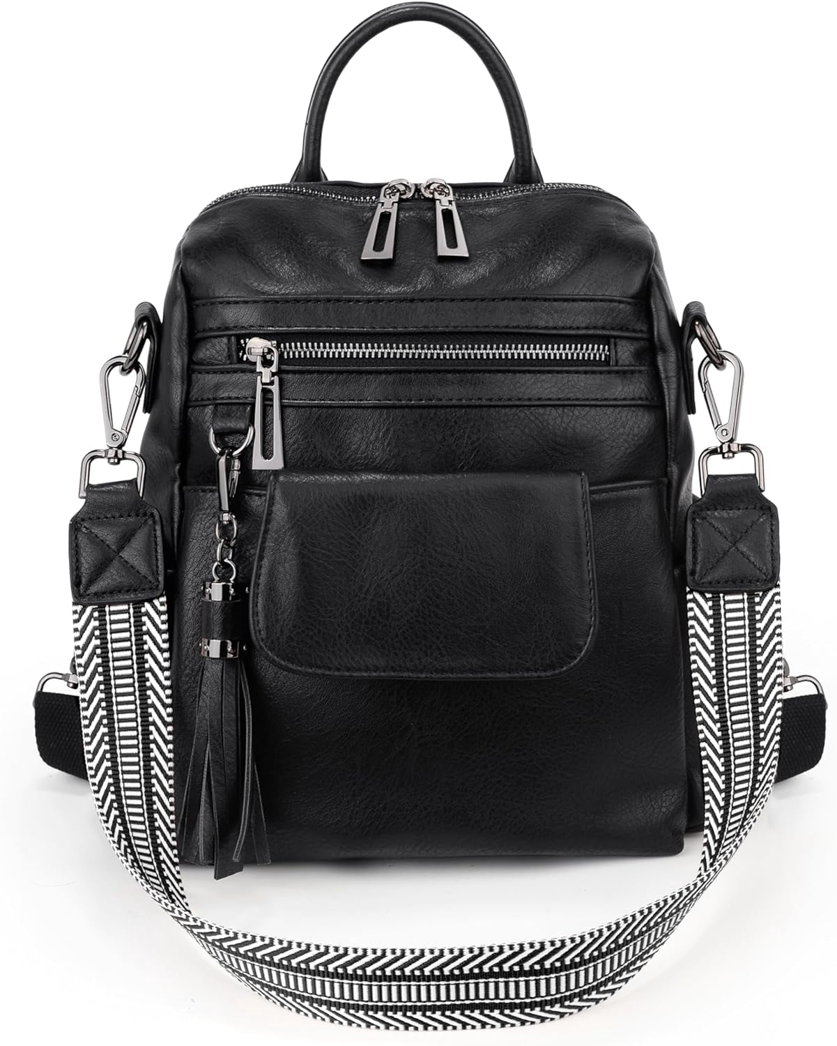Women Backpack Purse 3 ways PU Washed Leather Ladies  display picture 3