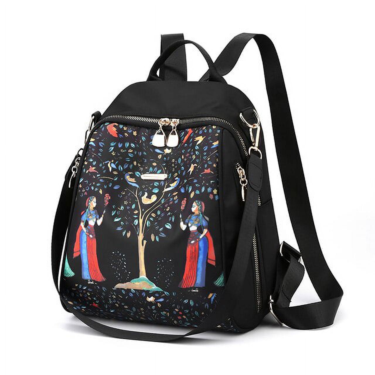 Women Backpacks Casual Shoulder Bag Fashion Pretty Nylon Fabric Female Daypacks Fashion Print