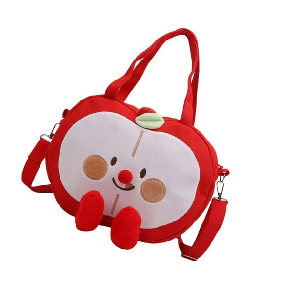 Women Bag Canvas Crossbody Bag Lovely Handbag Japanese Styles Shoulder Bag Apples Shape Messengers Bag for Travel Daily