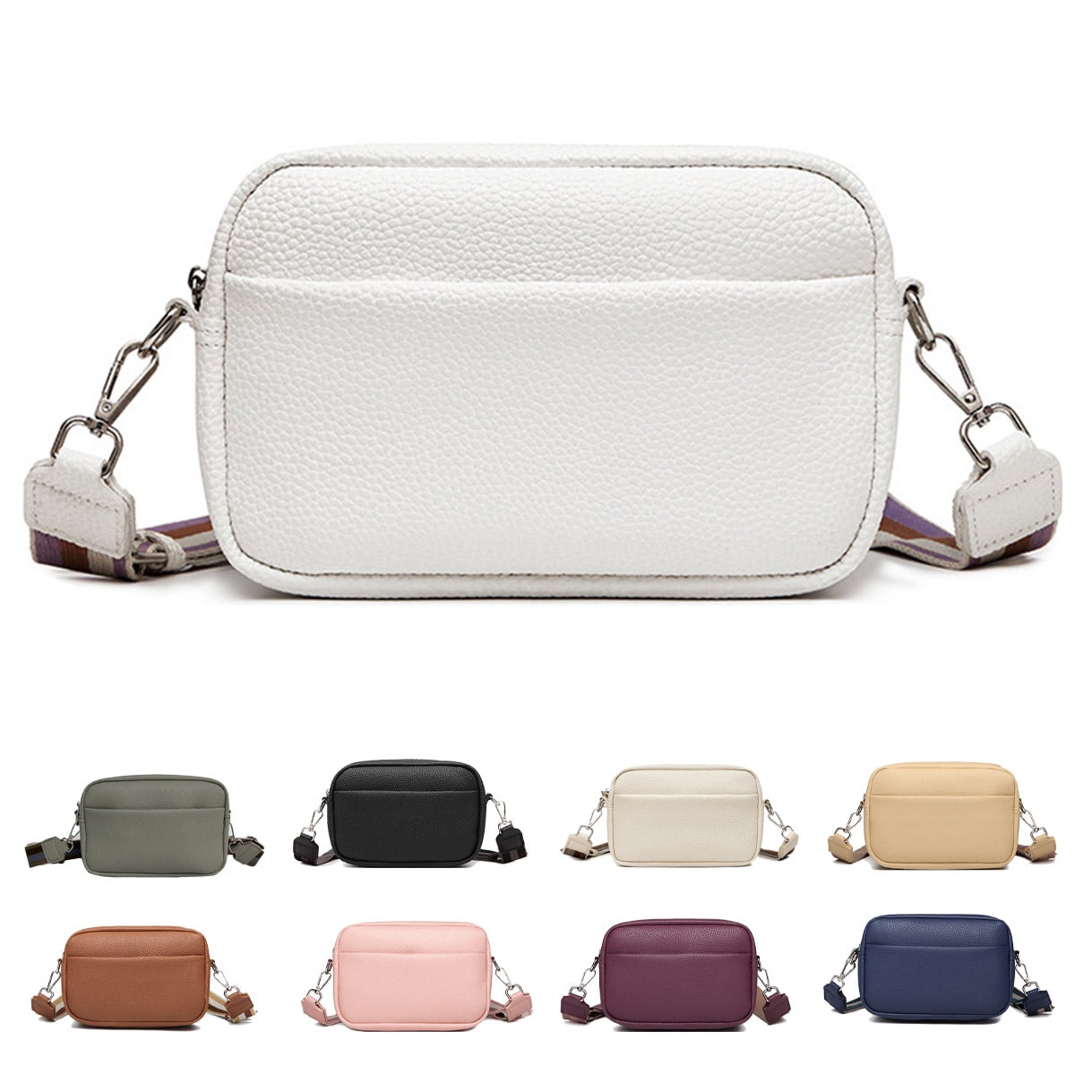 Women Bag Casual Small Bag Wide Strap Pu Leather Crossbody Shoulder