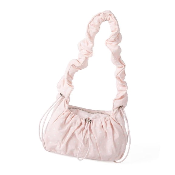 Women Bag Korean Styles Shoulder Bag Simple Crossbody Bag Cloud Bag Commuting Bag Polkas Dot Pleated Messengers Bag