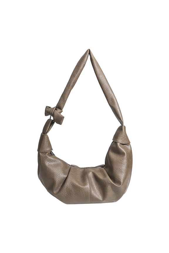 Women Bag PU Shoulder Bag Pleated Dumplings Bag Large Capacity Crossbody Bag Korean Styles Messengers Bag