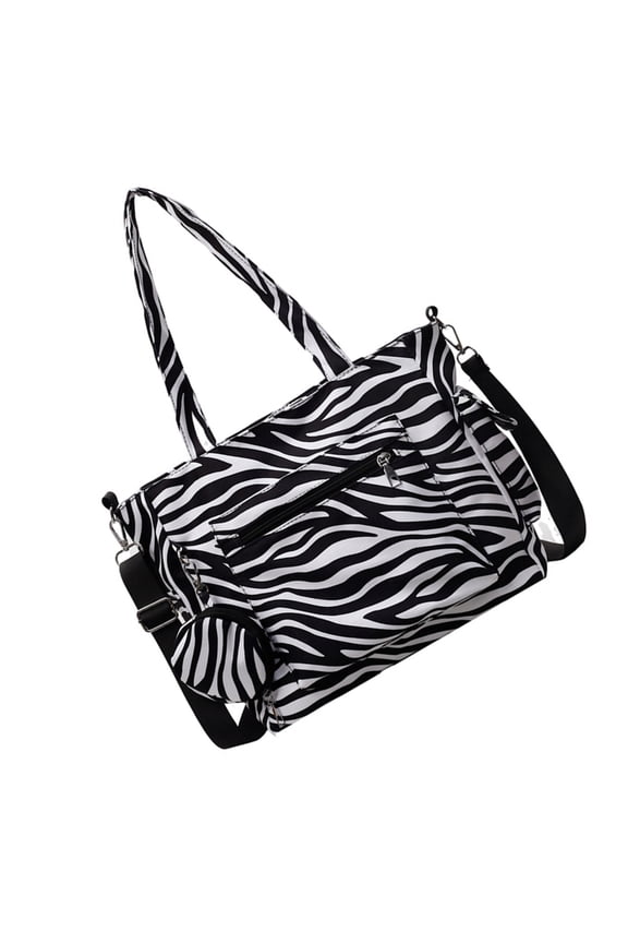 Women Bag PU Shoulder Bag Simple Handbag Zebras Print Crossbody Bag Commuting Bag Large Capacity Messengers Bag