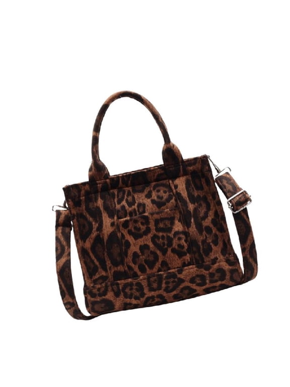 Women Bag Trendy Shoulder Bag Leopards Pattern Handbag Fashion Crossbody Bag Top Handle Bag Small Square Bag