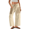 thumbnail image 1 of Women Baggy Barrel Sweatpants Casual Drawstring Wide Leg Pants Lounge Cargo Trousers with Pockets, 1 of 7