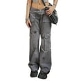 thumbnail image 1 of Women Baggy Jeans Casual Denim Y2K Teen Girls Pants Street Big Pockets Fall Spring Trousers, 1 of 8