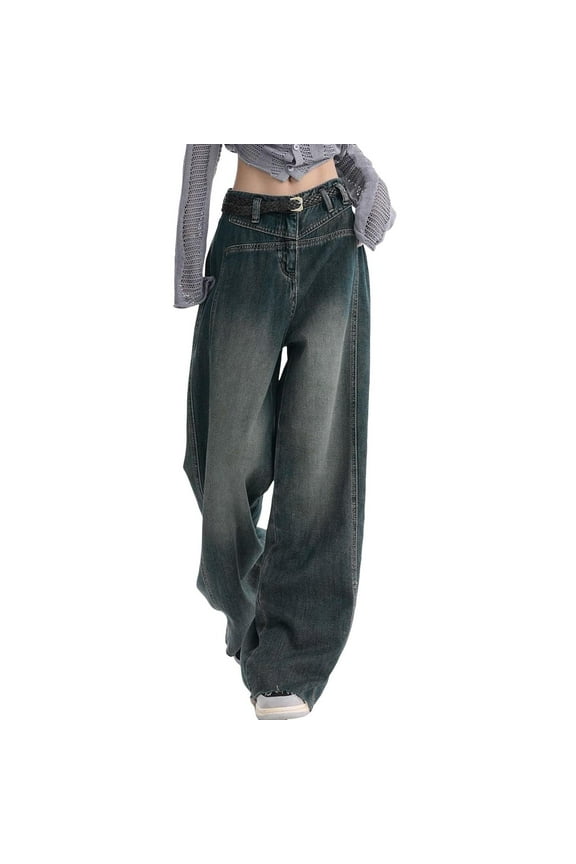 Women Baggy Jeans With High Waist Straight Wide Leg Denim Trousers Vintage Jeans 90s Streetwear Jeans Straight Leg Pants Loose Fit Boyfriend Pants