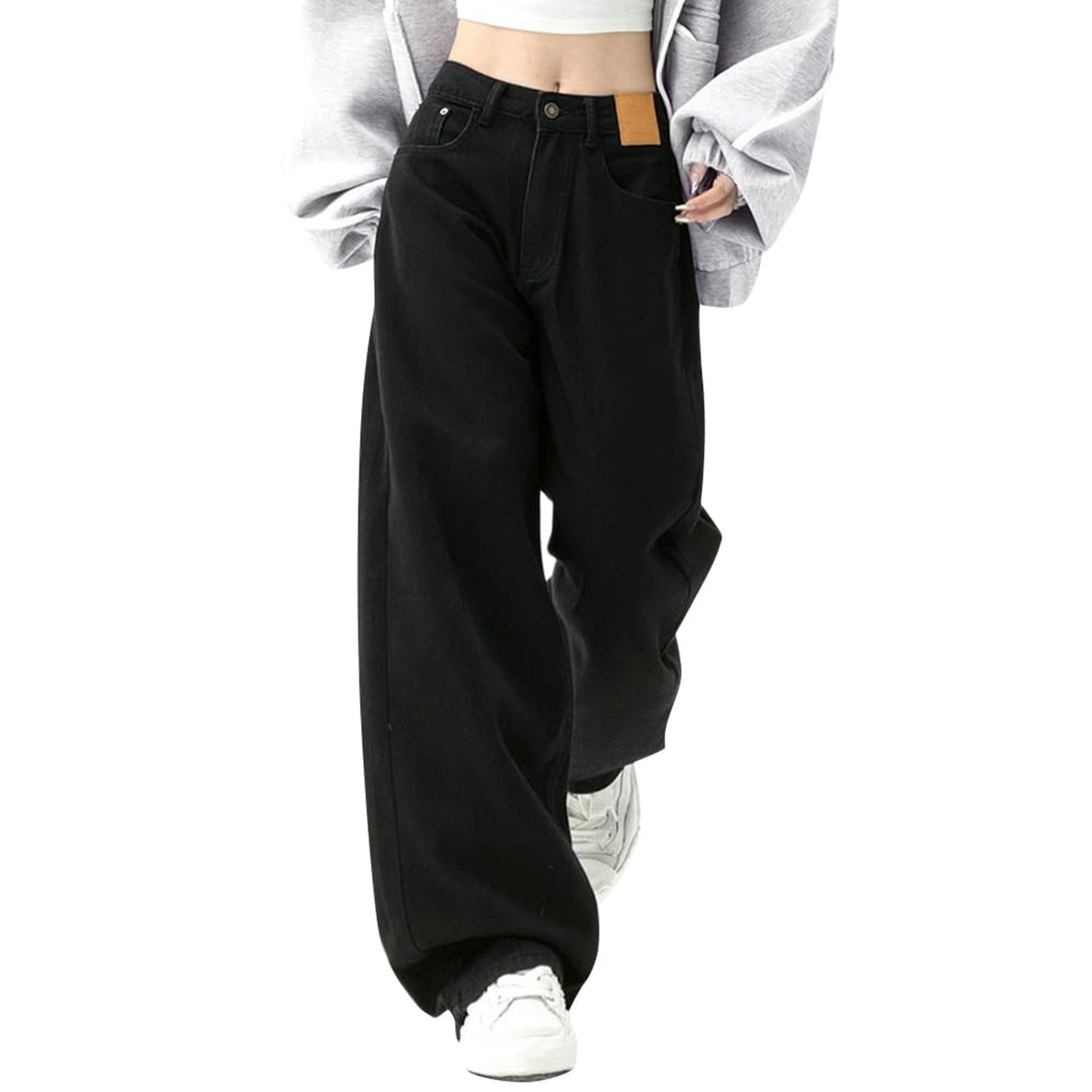 Women Baggy Jeans With High Waist Straight Wide Leg Denim Trousers