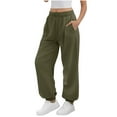 thumbnail image 1 of Women Baggy Joggers Lightweight High Waisted Sweatpants Inside Drawstring Lounge Active Casual Pants with Pockets Workout Hiking Comfy Trousers Stretchy Breathable Streetwear Fall Essentials, 1 of 9