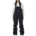 thumbnail image 1 of Women Baggy Ski Pants Men Snow Bibs Snowboard Overalls Insulated Warm Waterproof Windproof Winter Outdoor Sports Snowpants Black L, 1 of 4