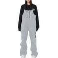 thumbnail image 1 of Women Baggy Ski Pants Men Snow Bibs Snowboard Overalls Insulated Warm Waterproof Windproof Winter Outdoor Sports Snowpants Gray XS, 1 of 4