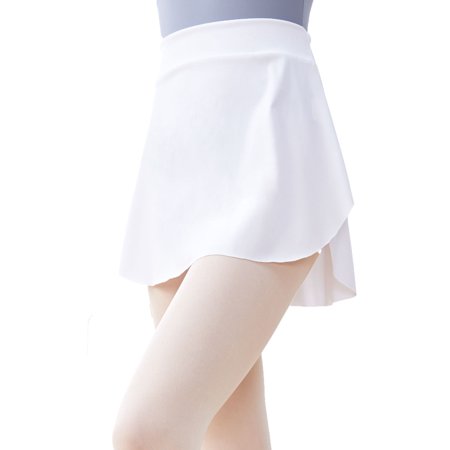 Women Ballet Dance Nylon Elastic Skirt with Side Slit Design