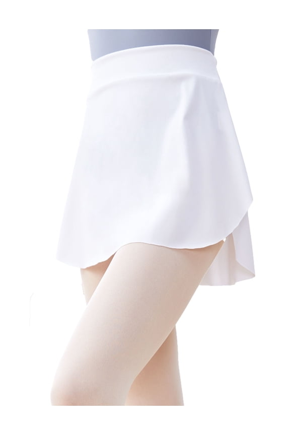 Women Ballet Dance Nylon Elastic Skirt with Side Slit Design