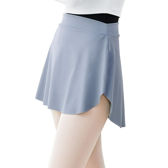 Women Ballet Dance Nylon Elastic Skirt with Side Slit Design