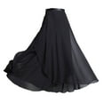 thumbnail image 1 of Women Ballet Dance Skirt Asymmetric Long Dance Skirt Chiffon Wrap Skirt with Tie Waist Skate Over Scarf Skirt Dancewear, 1 of 9