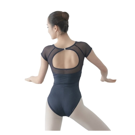Women Ballet Leotard Soft Silk Mesh Gymnastics Leotard Ballet Professional Costume Adult Wing Collar Bodysuit Swimwear