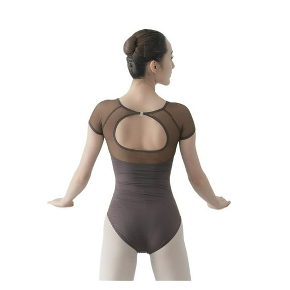 Women Ballet Leotard Soft Silk Mesh Gymnastics Leotard Ballet Professional Costume Adult Wing Collar Bodysuit Swimwear