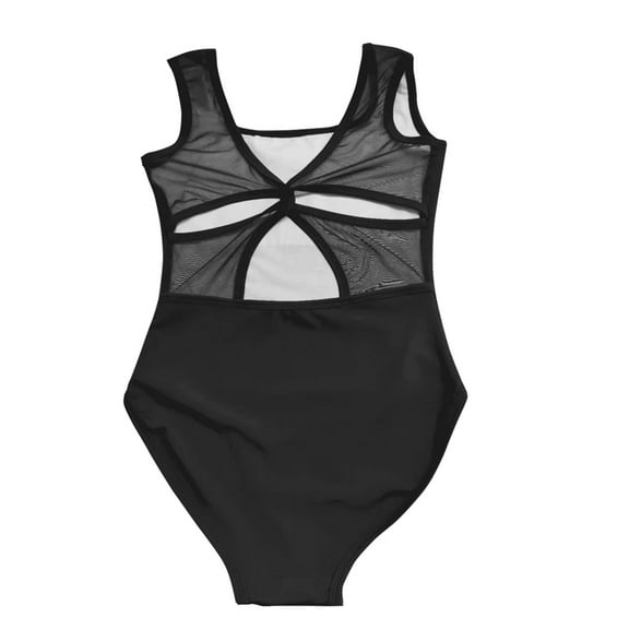 Women Ballet Leotards Trumpet Sleeve Dance Leotard Pleated Mesh Splice Gymnastics Leotard Women Ballet Bodysuit