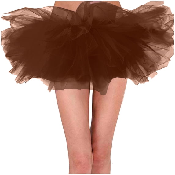 Women Ballet Skirt Classic Mini Tutu Gown with Six Layered Design for Graceful Movement and Style Coffee,L