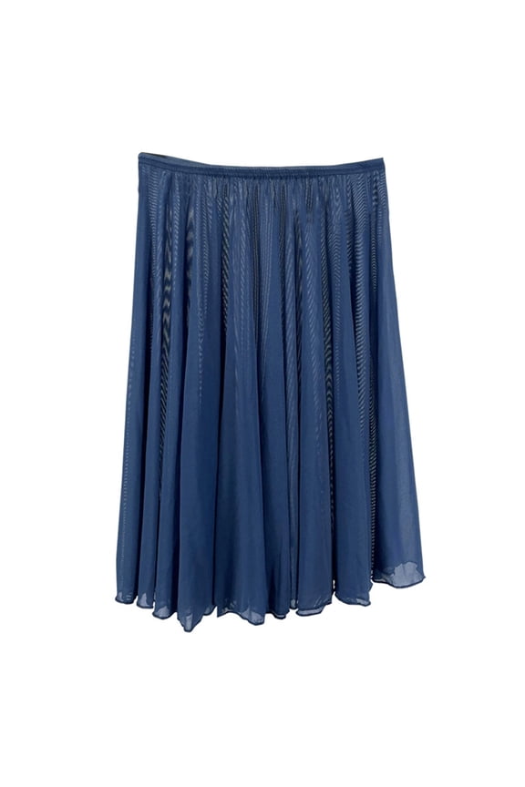 Women Ballet Skirt Mesh Flowy Dance Skirt Pull on Elastic Waist Midi Wrap Skirt