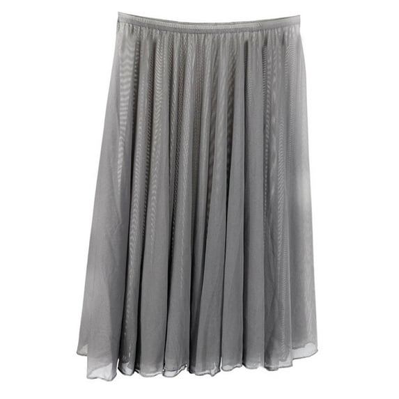 Women Ballet Skirt Mesh Flowy Dance Skirt Pull on Elastic Waist Midi Wrap Skirt