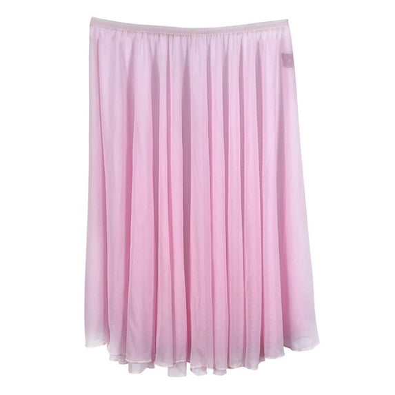 Women Ballet Skirt Mesh Flowy Dance Skirt Pull on Elastic Waist Midi Wrap Skirt