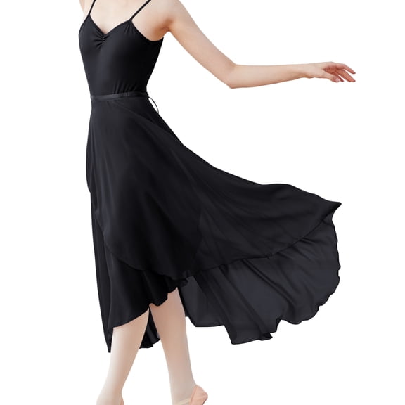 Women Ballet Wrap Skirt Ladies Long Sheer Dance Skirts