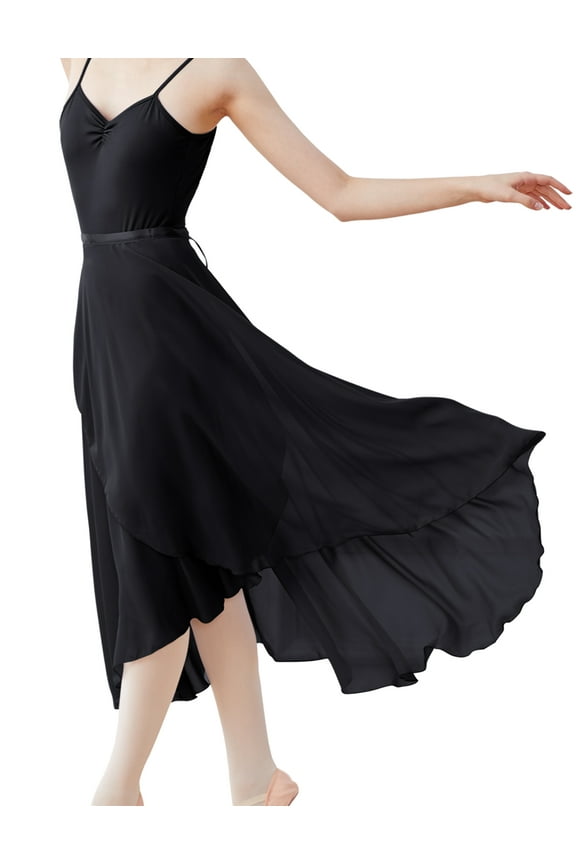 Women Ballet Wrap Skirt Ladies Long Sheer Dance Skirts