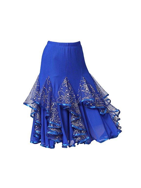 Women Ballroom Latin Tango Dance Skirt Sequin Dress Dance Skirt Hip Skirt Plate