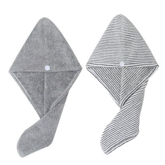 Women Bamboo Charcoal Fiber Hair Drying Towel Hat Super Absorbent Bath Shower Head Turban Wrap Quick Dry Hair Cap For Female Bathroom