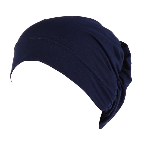 Women Bandanas, Pre-Tied Double Twisted Braid Silky Turban Caps, Chemo Cancer Hair Cover Head Wrap, Muslim Hijab Headscarf, Fashion Beanie Headwear for Women,Navy
