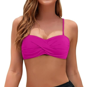 Bandeau Bikini Tops For Women - Strapless Swim Top With Removable Pads