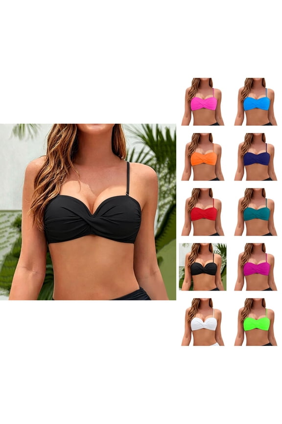 Women Bandeau Bikini Top Strapless Swimsuit Top