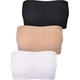 thumbnail image 1 of Women Bandeau Bra Padded Strapless Bralette Bra Seamless Bandeau Tube Top Bra, 1 of 8