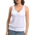 thumbnail image 1 of Women Banded Bottom Tank Tops Ribbed V Neck Sleeveless Casual Tops Summer Loose Fit Shirts, 1 of 6