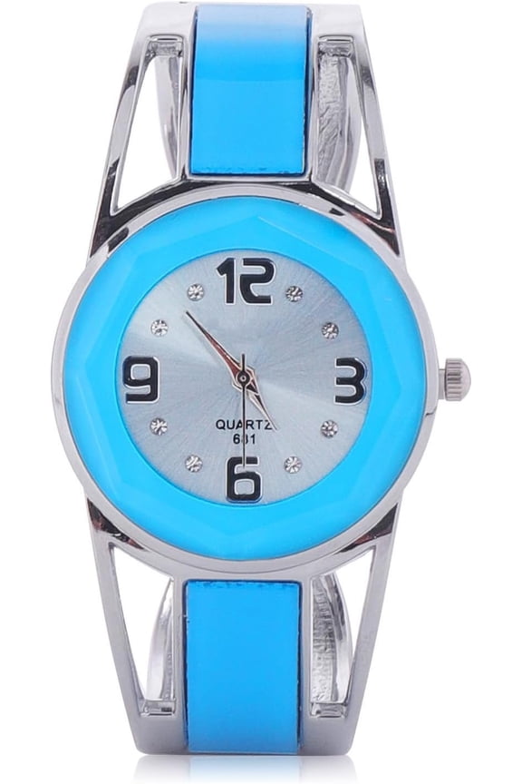 Women Bangle Watch Bract Quartz with Rhinestone Round Dial Stainless Steel Band Cuff Watches with Womens Wrist Watch Box