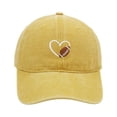 thumbnail image 1 of Women Baseball Cap Washed Unisex Baseball Cap Embroidered Heart Football Design Adjustable Low Profile Sports Sun Hat, 1 of 3