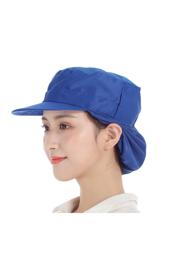 Women Baseball CapHat Solid Color Skin Friendly Cotton Mesh Catering Waiter Kitchen Cap for Cooking