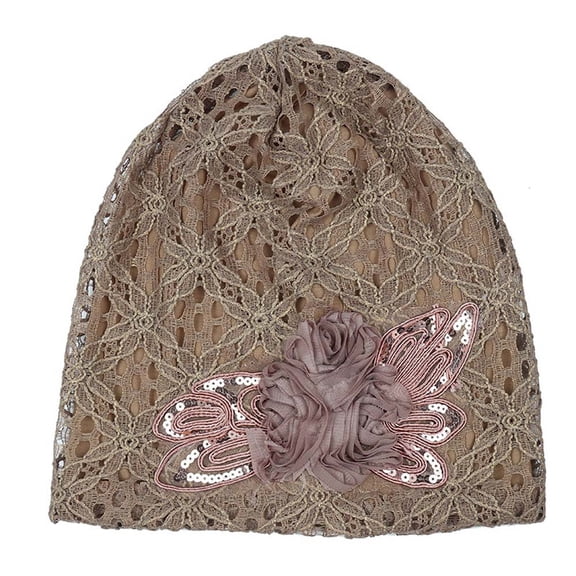 Women Baseball CapLace Flower Slouchy Baggy Head Cap Chemo Beanie Cancer Hat Turban