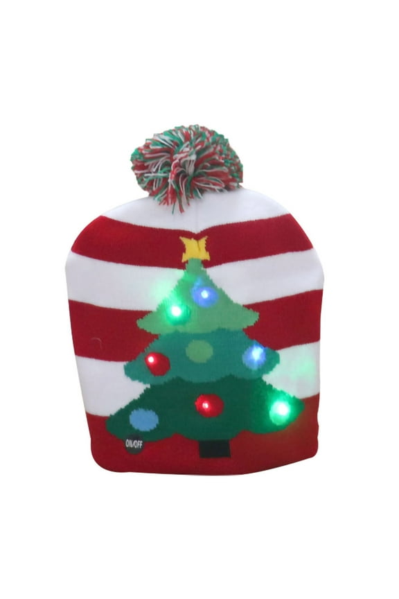 Women Baseball CapLed Light-Up Christmas Hats Xmas Santa Hat Lights Flashing Cap