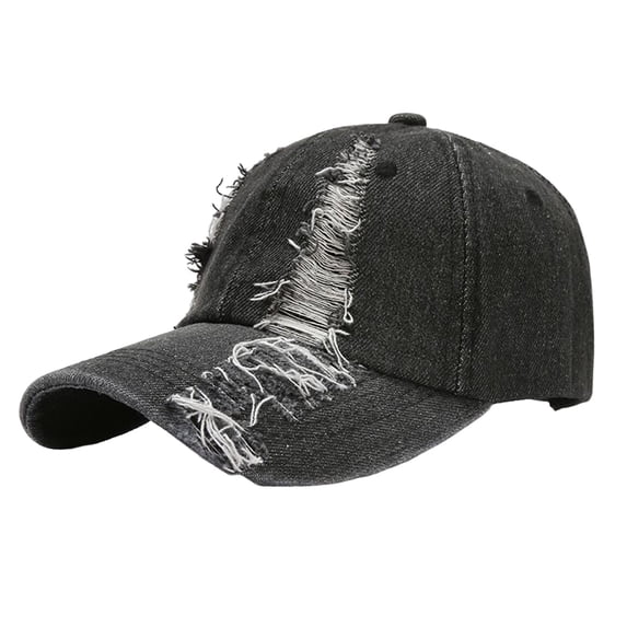 Women Baseball CapMen Ladies Hat Fashion Baseball Cap Ripped Denim Buckle Outdoor Sunshade Hat