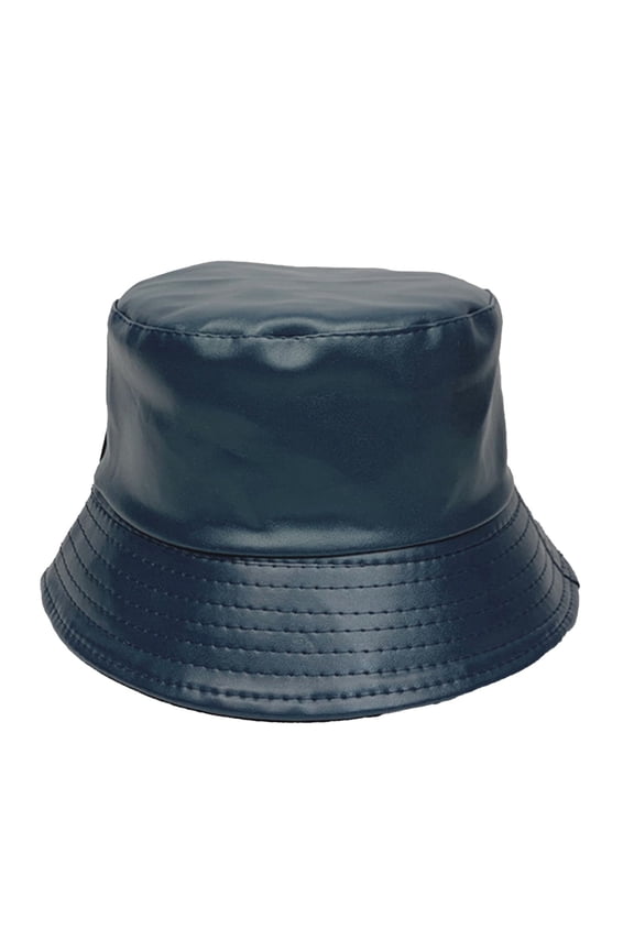 Women Baseball CapUnisex Fashion Bucket Hat Pu Leather Rain Hat Fishmen Cap for Women
