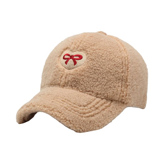 Women Baseball Caps Embroidered Bowknot Lovely Fun Furry Hat for Idol Concert Shows Breathable Hat for Adults