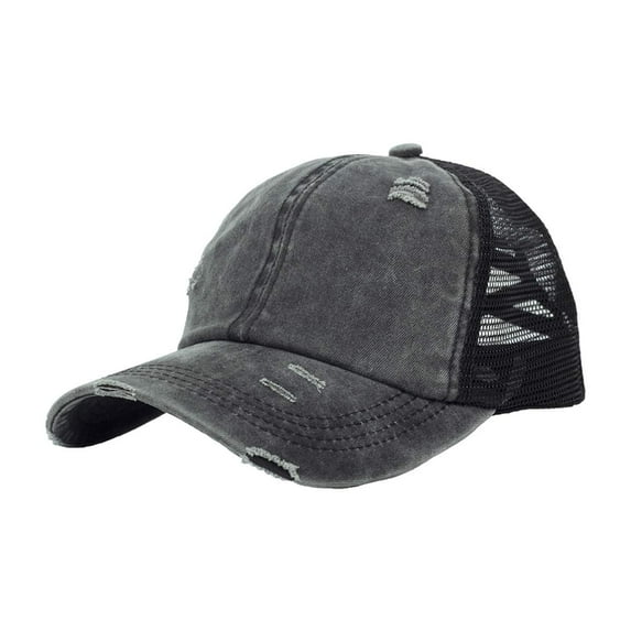 Women Baseball Caps with Ponytail Hole Washed Dad Hat Criss Cross Ponycaps for Women Vintage Outdoor Sports Sun Hat