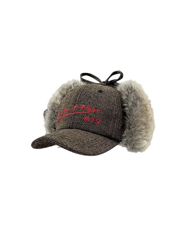 Women Baseball Hat 2000s Earflap Retro Fun Furry Hat for Idol Concert Shows Embroidery Caps for Adults