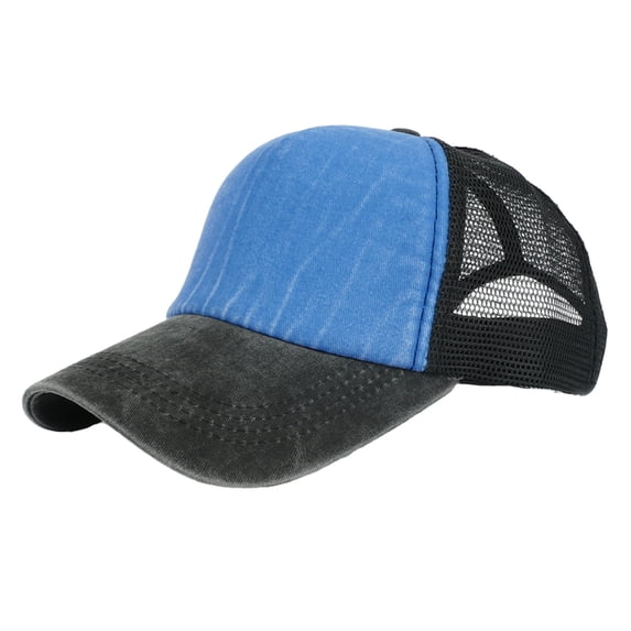 Women Baseball Hat Hollow Mesh Breathable Adjustable Contrast Color Lightweight Sun Protection Anti-UV Decorative Lady Outdoor Travel Hat